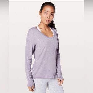 Lululemon Meant to Move Long Sleeve, Heathered Dusty Dawn, Size 8